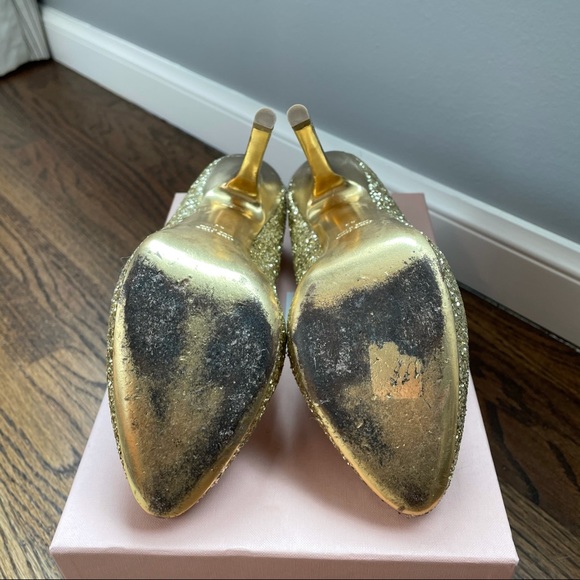 Miu Miu Argento gold glitter heels - Picture 5 of 7